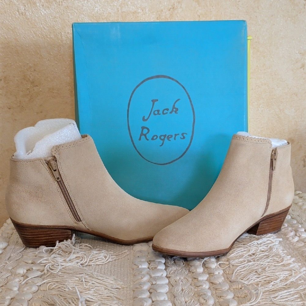 Jack Rogers NIB Suede 8.5 Booties Tan